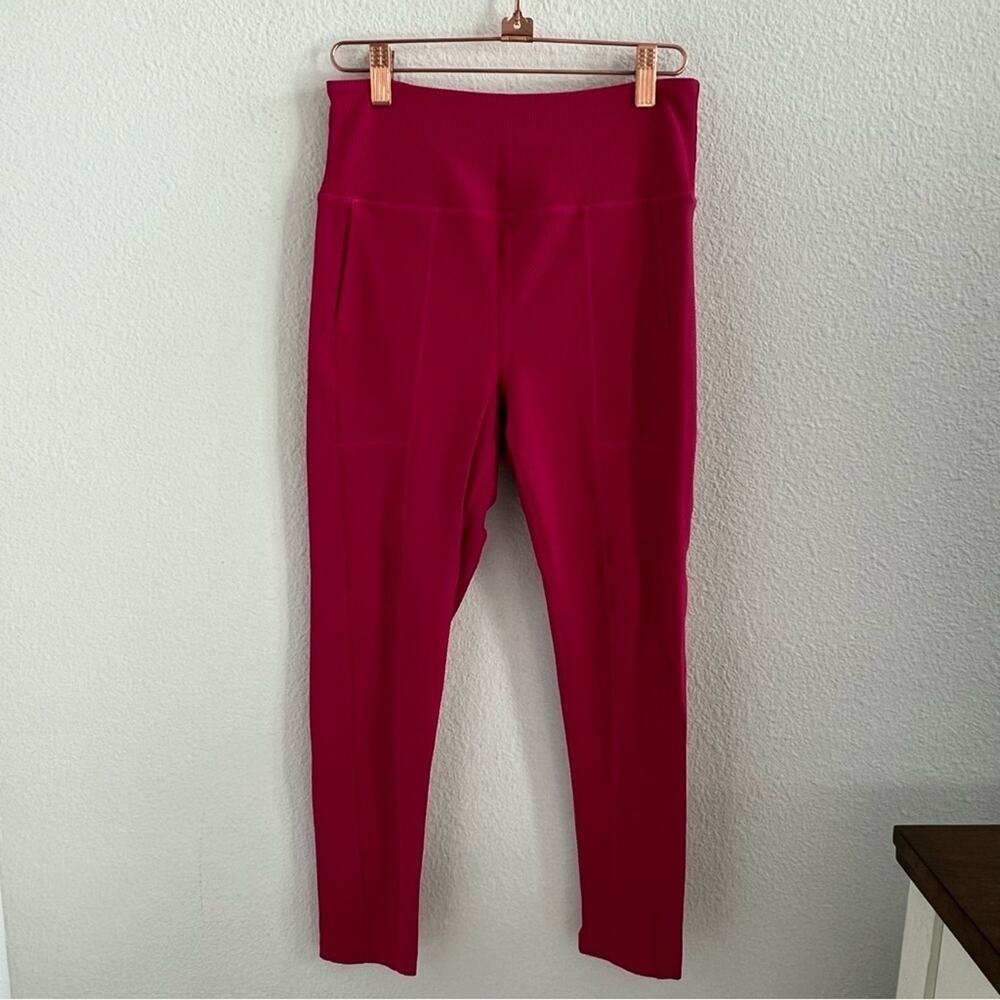 Free People Movement Pink Hot To It Full Length Ribbed Legging Active Pants M